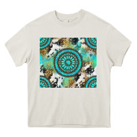 Cream gemstone leopard cowhide Heavy Core Tee - NancyCooperArtShop