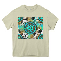 Mossy gemstone leopard cowhide Heavy Core Tee - NancyCooperArtShop