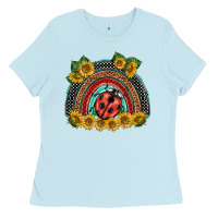 Baby Blue ladybuy  rainbow Ladies Tee - BarkalooDesign