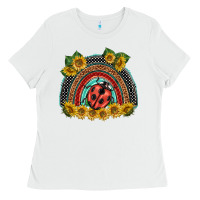 White ladybuy  rainbow Ladies Tee - BarkalooDesign