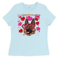 Baby Blue valentine's german shepherd Ladies Tee - RanaPortraitStore