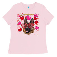Bubblegum Pink valentine's german shepherd Ladies Tee - RanaPortraitStore