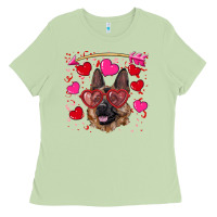 Matcha valentine's german shepherd Ladies Tee - RanaPortraitStore