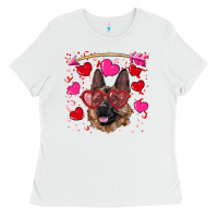 White valentine's german shepherd Ladies Tee - RanaPortraitStore