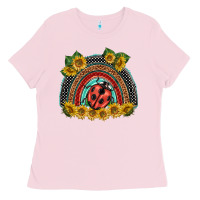Bubblegum Pink ladybuy  rainbow Ladies Tee - BarkalooDesign