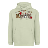 Matcha Xoxo Valentine skulls Valentine's Day Heavyweight Hoodie - FaDigitalArtStudio