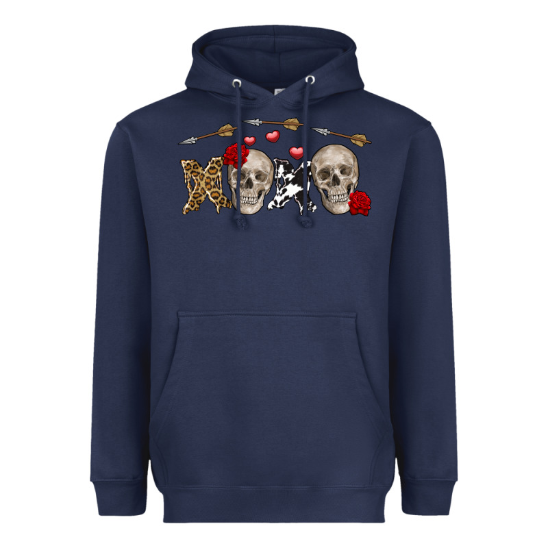 Xoxo Valentine Skulls Valentine's Day Heavyweight Hoodie by FaDigitalArtStudio | Teevron
