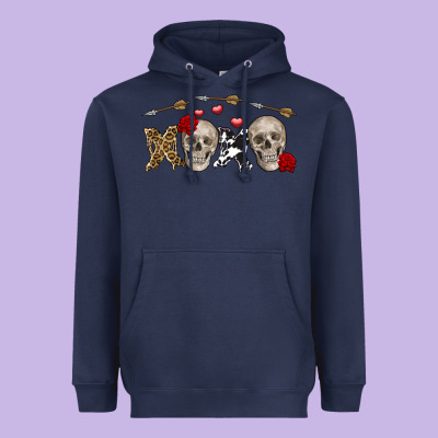 Xoxo Valentine Skulls Valentine's Day Heavyweight Hoodie Designed By Fadigitalartstudio