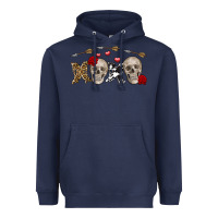 Navy Xoxo Valentine skulls Valentine's Day Heavyweight Hoodie - FaDigitalArtStudio