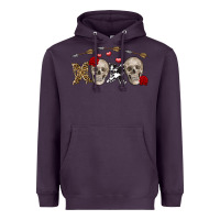 Plum Xoxo Valentine skulls Valentine's Day Heavyweight Hoodie - FaDigitalArtStudio
