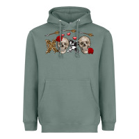 Sage Xoxo Valentine skulls Valentine's Day Heavyweight Hoodie - FaDigitalArtStudio
