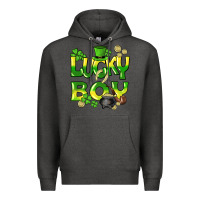 Charcoal Heather Lucky Boy St. Patrick's Day Premium Hoodie - HowdyJamesFarm