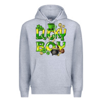Heather Grey Lucky Boy St. Patrick's Day Premium Hoodie - HowdyJamesFarm