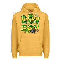Mustard Lucky Boy St. Patrick's Day Premium Hoodie - HowdyJamesFarm