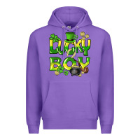 Purple Lucky Boy St. Patrick's Day Premium Hoodie - HowdyJamesFarm