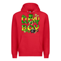 Red Lucky Boy St. Patrick's Day Premium Hoodie - HowdyJamesFarm