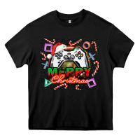 Black gamer merry christmas Heavy Core Tee - NancyCooperArtShop