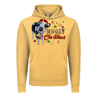 Vintage Mustard mooey christmas Vintage Hoodie - RanaPortraitStore