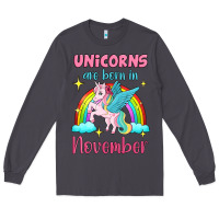 Smoke unicorns are born in november Long Sleeve Tee - Jasminsmagicworld