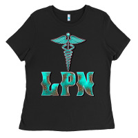Black licensed practical nurse medical symbol Ladies Tee - BarkalooDesign