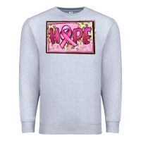 Heather Grey Hope Breast Cancer Premium Sweatshirt - FaDigitalArtStudio