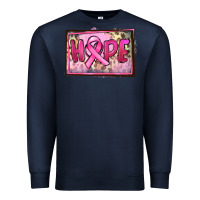 Navy Hope Breast Cancer Premium Sweatshirt - FaDigitalArtStudio
