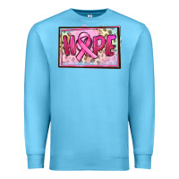 Ocean Blue Hope Breast Cancer Premium Sweatshirt - FaDigitalArtStudio