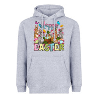 Heather Grey Happy Easter bunnys Heavyweight Hoodie - OliviaCreatesArt
