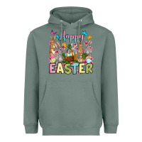 Sage Happy Easter bunnys Heavyweight Hoodie - OliviaCreatesArt