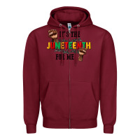 Burgundy its the juneteenth for me Zipper Hoodie - CowGirlArtShop