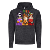 Vintage Black happy hallothanksmas Vintage Hoodie - MaliasSmallBusiness