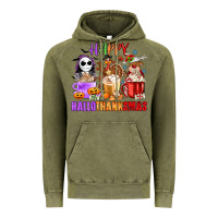Vintage Olive happy hallothanksmas Vintage Hoodie - MaliasSmallBusiness