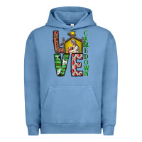 Pigment Pebble Blue Love Come Down Urban Hoodie - CowhideDigitalArt