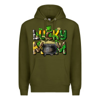 Army Green lucky mom St. Patrick's Premium Hoodie - HowdyJamesFarm
