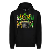 Black lucky mom St. Patrick's Premium Hoodie - HowdyJamesFarm