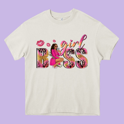 Girl Boss Afro Black Woman Heavy Core Tee Designed By Nancycooperartshop