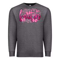 Charcoal Heather Faith Breast Cancer Premium Sweatshirt - FaDigitalArtStudio