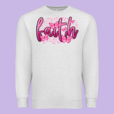 Faith Breast Cancer Premium Sweatshirt Designed By Fadigitalartstudio