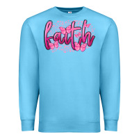 Ocean Blue Faith Breast Cancer Premium Sweatshirt - FaDigitalArtStudio