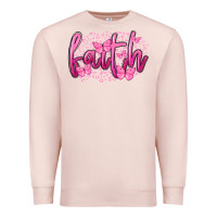Pale Pink Faith Breast Cancer Premium Sweatshirt - FaDigitalArtStudio