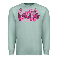 Seafoam Faith Breast Cancer Premium Sweatshirt - FaDigitalArtStudio