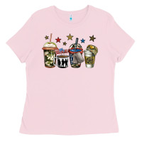Bubblegum Pink army coffee Ladies Tee - Jasminsmagicworld