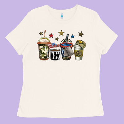 Army Coffee Ladies Tee Designed By Jasminsmagicworld