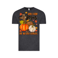 Vintage Black fall for jesus he never leaves Vintage Tee - MaliasSmallBusiness