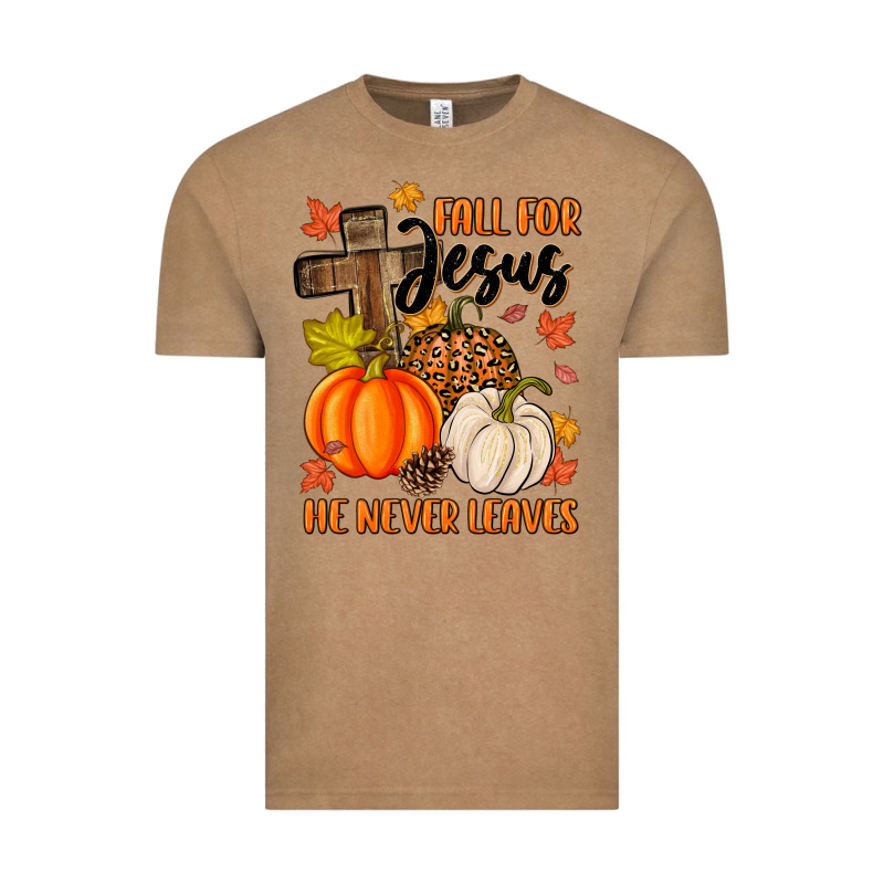 Fall For Jesus He Never Leaves Vintage Tee by MaliasSmallBusiness | Teevron