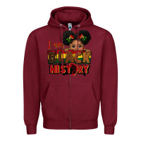 Burgundy i am black history black girl peekaboo juneteenth Zipper Hoodie - CowGirlArtShop