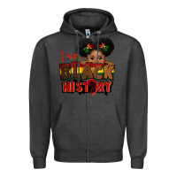 Charcoal Heather i am black history black girl peekaboo juneteenth Zipper Hoodie - CowGirlArtShop
