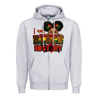 Heather Grey i am black history black girl peekaboo juneteenth Zipper Hoodie - CowGirlArtShop