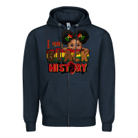 Navy i am black history black girl peekaboo juneteenth Zipper Hoodie - CowGirlArtShop