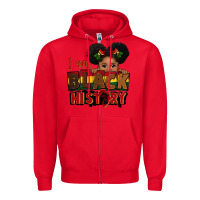 Red i am black history black girl peekaboo juneteenth Zipper Hoodie - CowGirlArtShop